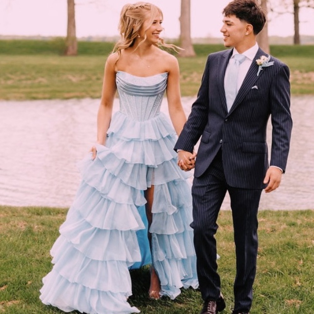 Sherri Hill Blue Prom Dress
